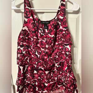 White House Black Market Pink Tiered Tank Top